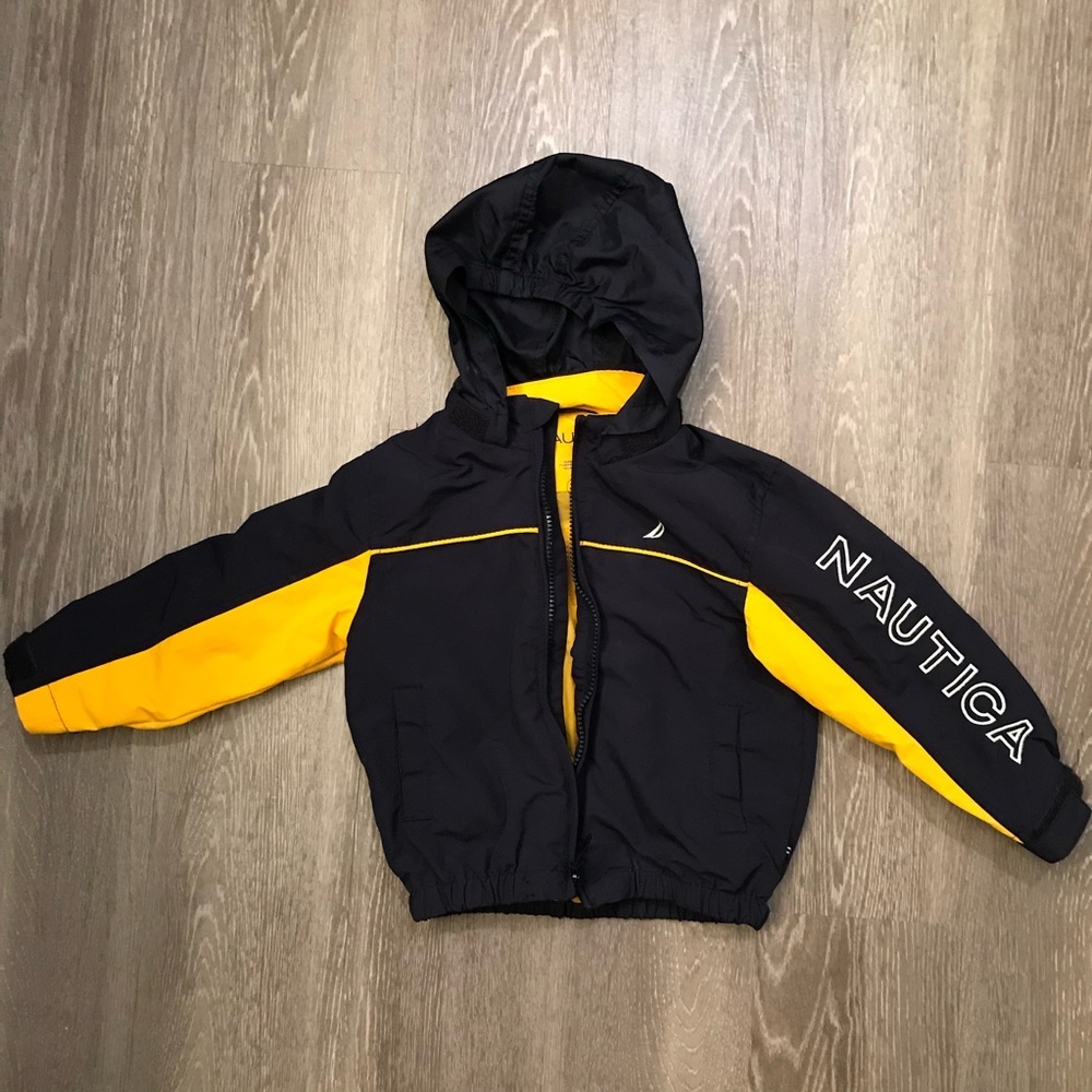 Nautica‎ Hideaway Hood Windbreaker Jacket Toddler Boy’s Size 2T​